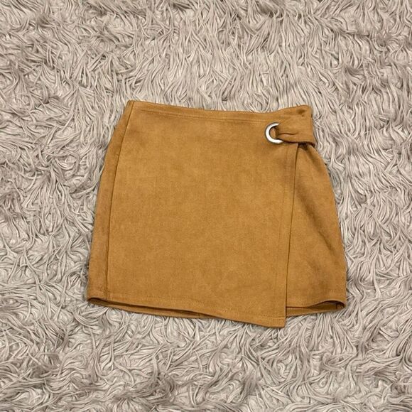 Forever 21 Dresses & Skirts - Forever 21 faux suede wrap mini skirt size small